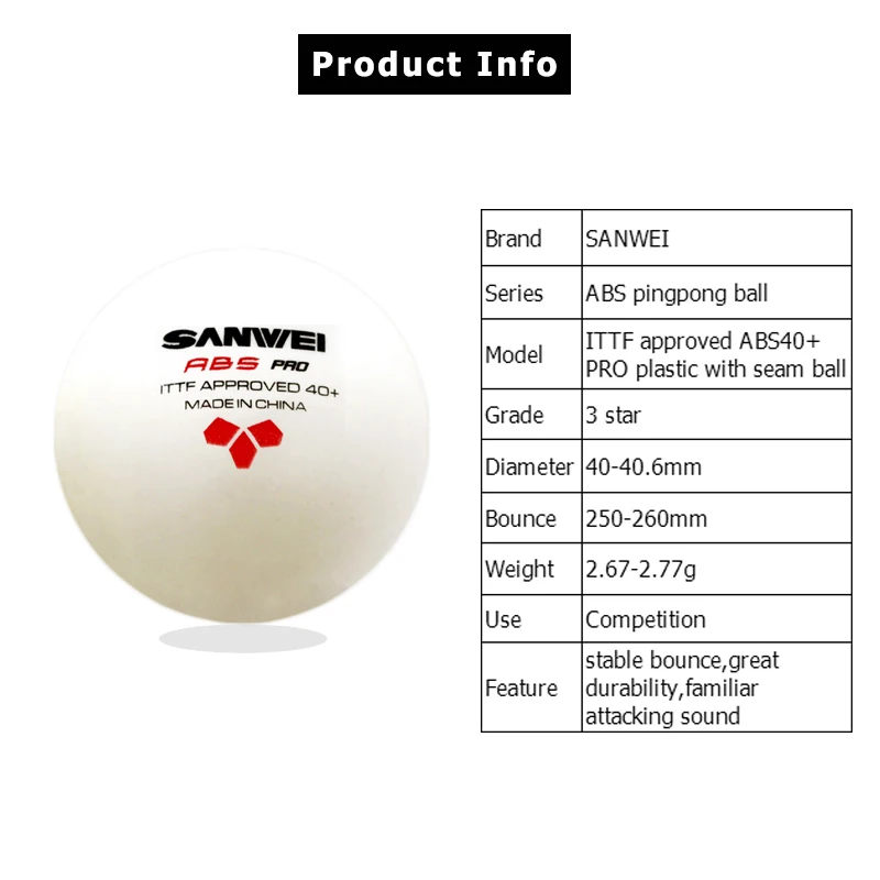 6pcs/box New Material SANWEI A - Table Tennis Olympics ulasan dan harga